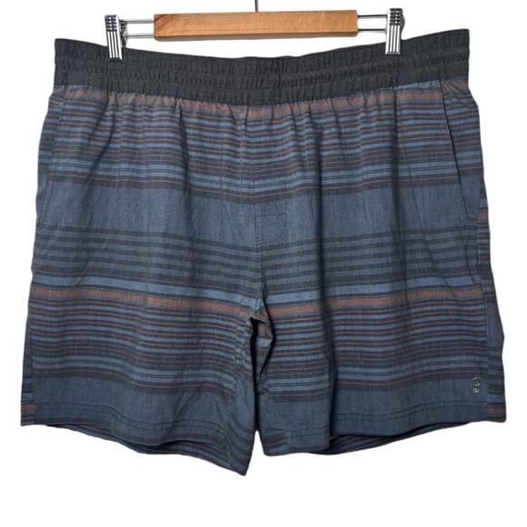 Prana Slope Shorts men's size XXL in Danish Blue Stripe Elastic waist drawstring - Picture 1 of 16